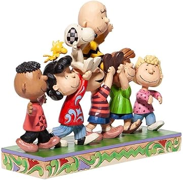 酷牌库|商品详情-Enesco进口代理批发 Enesco Peanuts by Jim Shore The Gang 盛大庆典雕像，7.5 英寸，多色