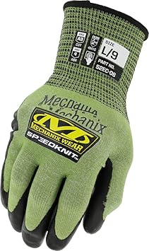 酷牌库|商品详情-Mechanix Wear进口代理批发 Mechanix Wear：ANSI A3 防割聚氨酯涂层 SpeedKnit 工作手套 - 可触摸，在干湿条件下抓力强劲（绿色，中号）