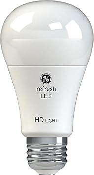 酷牌库|商品详情-GE进口代理批发 GE Refresh HD LED 灯泡，A19 能量日光 LED 灯泡，适用于办公室、车库、游戏室和洗衣房的可调光 LED 灯泡，等效 60 瓦（24 个装）