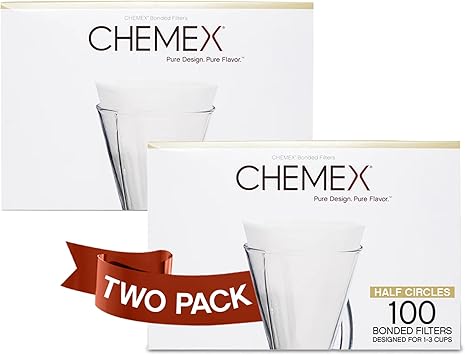 Chemex进口代理批发 Chemex 粘合过滤器 - 半月形 - 100 克拉 - 2 件装 - 独家包装