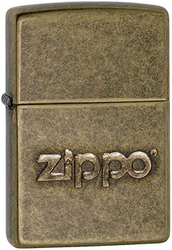 Zippo进口代理批发 Zippo 印花袖珍打火机，古董黄铜，一种尺寸 (ZO28994)