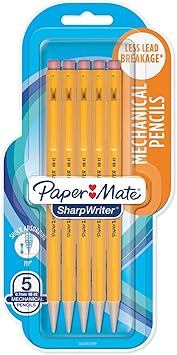 Paper Mate进口代理批发 Papermate 30376BPP Sharpwriter 机械 HB 铅笔，0.7 毫米，黄色，5 支/包