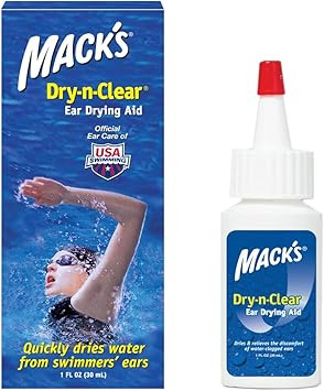 Mack's进口代理批发 Mack's Dry-n-Clear 耳朵干燥辅助剂 - 游泳者滴耳剂 - 1 液体盎司