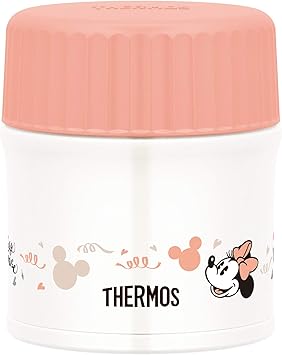 THERMOS进口代理批发 Thermos JBU-300DS BEP 真空隔热汤罐，迪士尼，米色粉色，10.1 液量盎司（300 毫升）