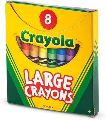 酷牌库|商品详情-Crayola进口代理批发 Crayola 大号蜡笔 - 什锦（8 支），适合儿童和幼儿的巨型蜡笔，适合 2 岁以上