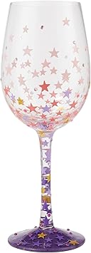 Enesco进口代理批发 Enesco Designs by Lolita Stars - 百万手绘工匠酒杯，15 盎司，多色