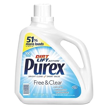 Purex进口代理批发 Purex 液体洗衣粉，免费且透明，150 液量盎司，115 件