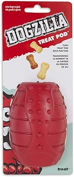 Petmate进口代理批发 Dogzilla Treat Pod 玩具，红色，小号