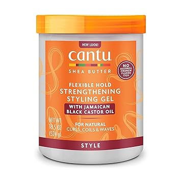 Cantu进口代理批发 Cantu 乳木果油最大定型强化定型凝胶，含牙买加黑蓖麻油，18.5 盎司