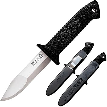 Cold Steel进口代理批发 Cold Steel Peace Maker III 4 英寸固定刀片 4116 不锈钢夹点战术户外刀，4.5 英寸 Kray-Ex 手柄，带皮带夹的 Secure-Ex 护套