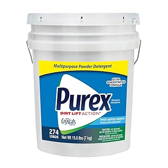 Purex进口代理批发 Dial 1729436 Professional Purex Fresh Spring Waters 多用途洗衣粉，15.6 磅桶装，274 件，白色