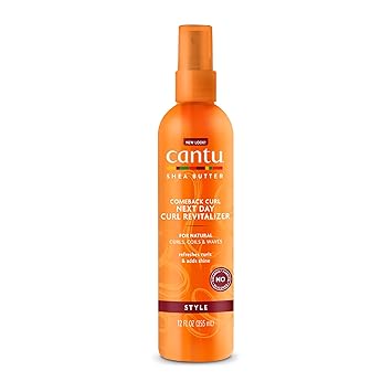 Cantu进口代理批发 Cantu Comeback Curl Next Day Curl Revitalizer 喷雾，含乳木果油，适合自然头发，12 液量盎司（包装可能有所不同）