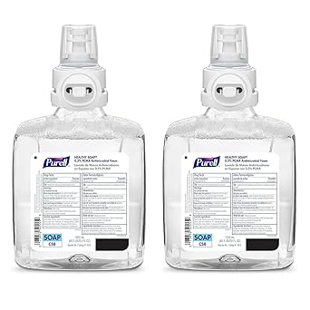 Purell进口代理批发 PURELL 健康肥皂 0.5% PCMX 抗菌泡沫，花香，1200 毫升补充装，适用于 PURELL CS8 自动皂液器（2 件装）7878-02 - 由 GOJO, Inc. 制造。