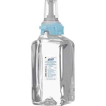 Purell进口代理批发 Purell 高级绿色认证即时洗手液泡沫，无香料，1200 毫升消毒液补充装 ADX-12 推式分配器（3 件装）- 8804-03