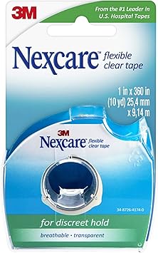 酷牌库|商品详情-Nexcare进口代理批发 Nexcare 柔性透明胶带，防水透明医用胶带，固定敷料和导管 - 1 英寸 x 10 码，1 卷胶带