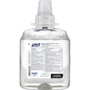 酷牌库|商品详情-Purell进口代理批发 PURELL 健康肥皂 0.5% PCMX 抗菌泡沫，花香，1250 毫升补充装，适用于 PURELL CS4 手动皂液器（4 件装）5178-04 - 由 GOJO, Inc. 制造