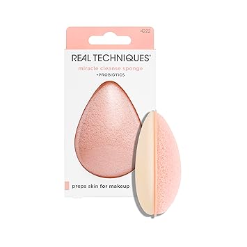 Real Techniques进口代理批发 Real Techniques 奇迹清洁海绵，含益生菌的护肤洁面工具，去角质和深层清洁毛孔，双面，温和呵护肌肤，不含动物实验，1 片