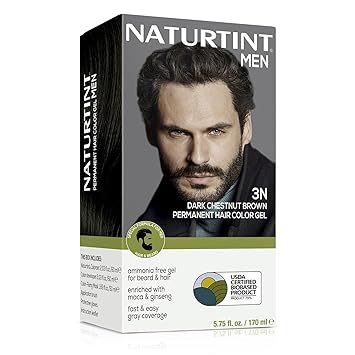 Naturtint进口代理批发 Naturtint 男士永久染发剂 3N 深栗棕色，适用于胡须和胡须（1 件装），不含氨，高达 100% 灰色覆盖率，自然外观，效果持久