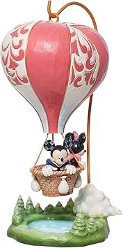 酷牌库|商品详情-Enesco进口代理批发 Enesco Disney Traditions by Jim Shore 米奇和米妮心形气球雕像，10.75 英寸，多色