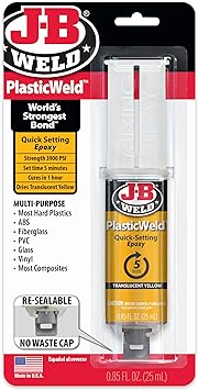 J-B Weld进口代理批发 JB Weld 50132 PlasticWeld 快速凝固环氧注射器 - 半透明黄色 - 25 毫升