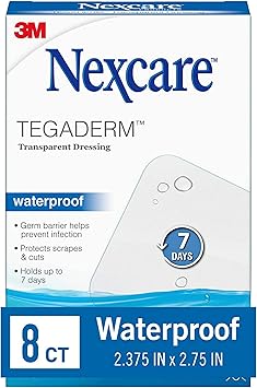 酷牌库|商品详情-Nexcare进口代理批发 Nexcare Tegaderm 防水透明敷料，防污、防菌，为轻微烧伤、擦伤、割伤、水泡和擦伤提供保护，2.375 x 2.75 英寸，8 片