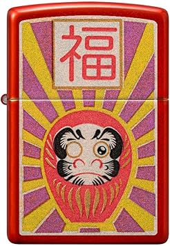 酷牌库|商品详情-Zippo进口代理批发 Zippo Daruma Design 金属红色口袋打火机