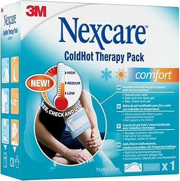 酷牌库|商品详情-Nexcare进口代理批发 Nexcare 冷热治疗包舒适型，1 件装 - 可重复使用的冷热凝胶压缩带温度指示器，可自然缓解疼痛