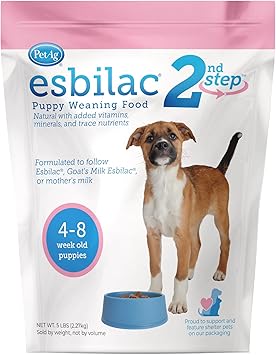 PetAg进口代理批发 Pet-Ag Esbilac 第二步幼犬断奶食品 - 5 磅 - 幼犬断奶配方粉，含有 DHA、天然牛奶蛋白、维生素和矿物质，适合 4-8 周大的幼犬 - 易于消化