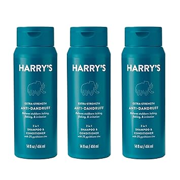 Harry's进口代理批发 Harry's 男士超强力去屑二合一洗发水和护发素，含 2% 吡啶硫酮锌 14 液量盎司，3 克拉