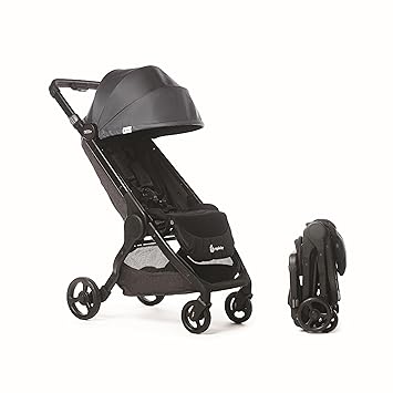 Ergobaby进口代理批发 Ergobaby Metro+ 紧凑型婴儿推车，轻型伞式婴儿推车，可折叠用于头顶飞机存放（最多可承载 50 磅），兼容汽车座椅，板岩灰色