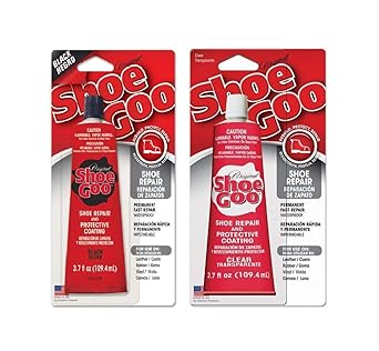 Shoegoo进口代理批发 Shoe Goo 修鞋 3.7 盎司2 件装（1 件透明，1 件黑色）