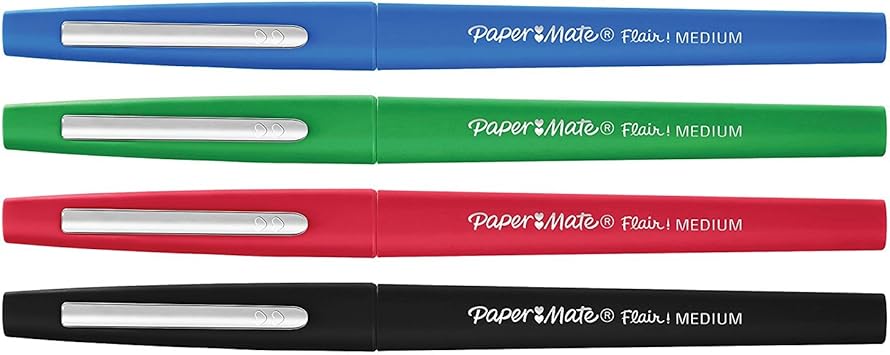 酷牌库|商品详情-Paper Mate进口代理批发 Paper Mate Flair 毡尖笔，中号（0.7 毫米），商务色，8 支