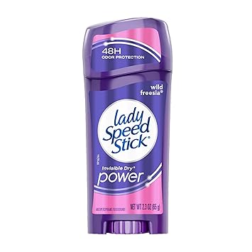 Lady Speed Stick进口代理批发 Lady Speed Stick 隐形干爽止汗剂/除臭剂，野生小苍兰，2.3 盎司（6 件装）