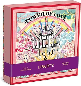 Galison进口代理批发 Galison Liberty Power of Love 500 片双面拼图，带 Galison 异型片 - 20 英寸 x 20 英寸拼图，采用 Liberty 花卉设计，15 片独特异型片，独特的礼物创意