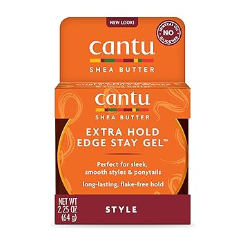 Cantu进口代理批发 Cantu Extra Hold Edge Stay 凝胶，含乳木果油，2.25 盎司（包装可能有所不同）