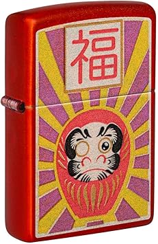 Zippo进口代理批发 Zippo Daruma Design 金属红色口袋打火机