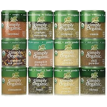 Simply Organic进口代理批发 简单有机香料套装，含南瓜派香料、百里香和香料（12 种香料）