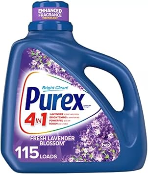 Purex进口代理批发 Purex 液体洗衣粉，带有水晶香味，新鲜薰衣草花，150 液量盎司，115 件