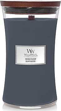 WoodWick进口代理批发 WoodWick 蜡烛，靛蓝绒面革，大号