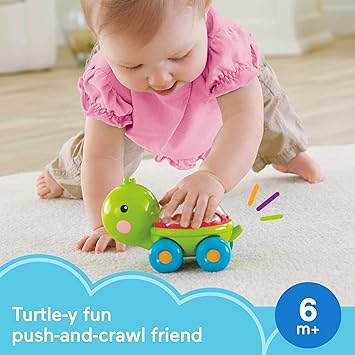 酷牌库|商品详情-Fisher-Price进口代理批发 Fisher-Price 婴儿爬行玩具 Poppity Pop Turtle 推车，带球弹出声音，适合 6 个月以上婴儿