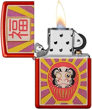 酷牌库|商品详情-Zippo进口代理批发 Zippo Daruma Design 金属红色口袋打火机