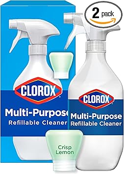 Clorox进口代理批发 Clorox 多用途清洁系统入门套件，家居必需品，1 瓶和 1 个补充装，脆柠檬，1.13 液体盎司