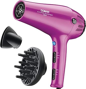 CONAIR进口代理批发 Conair 吹风机，带可伸缩电线，1875W 电线固定器吹风机，粉色