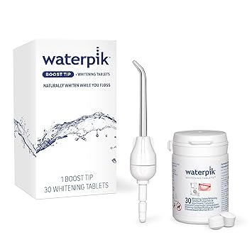 Waterpik进口代理批发 Waterpik Boost 水牙线尖端含 30 颗新鲜薄荷美白片，可美白牙齿并温和去除污渍