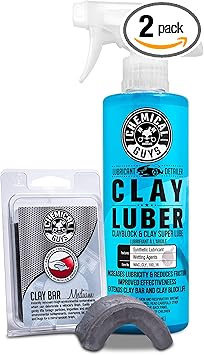 酷牌库|商品详情-Chemical Guys进口代理批发 Chemical Guys CLY_KIT_2 中型粘土棒和 Luber 合成润滑剂套件，16 盎司，2 件，灰色