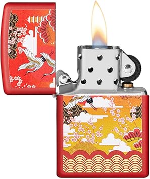 酷牌库|商品详情-Zippo进口代理批发 Zippo Kimono Design 红色哑光袖珍打火机