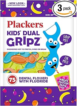 Plackers进口代理批发 Plackers 儿童牙线 - 75 片 - 3 件装