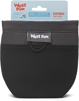 WEST PAW进口代理批发 WEST PAW Design Outings Dog Treat Pouch 宠物袋散步、狗训练配件包括铰链按扣、防水衬里、皮带夹环保狗袋（灰色）