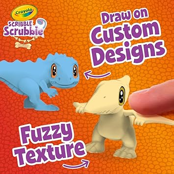 酷牌库|商品详情-Crayola进口代理批发 Crayola Scribble Scrubbie Pets 恐龙发光组合套装，儿童恐龙玩具，适合 3、4、5、6 岁