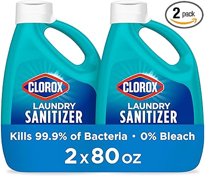 Clorox进口代理批发 Clorox 洗衣消毒剂，可杀死衣物上 99.9% 的异味细菌，80 液体盎司，2 件装